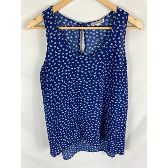 Pleione Blue White Patterned Flow Tank Size Small - Picture 1 of 5
